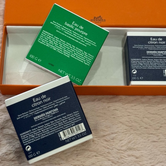Hermès Perfume Box Soap Gift Set 3 soaps 2 different scents - Picture 4 of 7